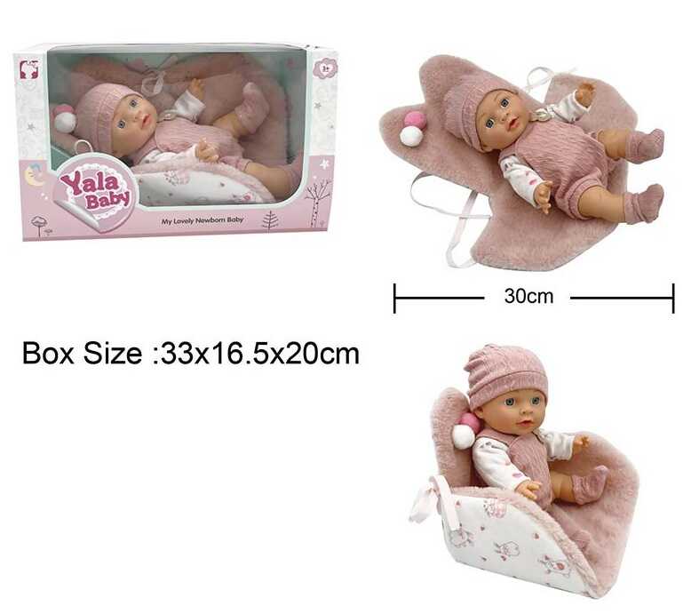 Пупс YL 2430 C-C (24) гумовий, висота 30 см, пелюшка трансформується у зручне крісло, знімний одяг, в коробці