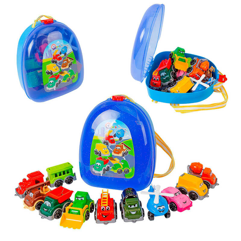 гр Набір машин "Транспорт Міні" 9253 (3) "Technok Toys", у рюкзаку