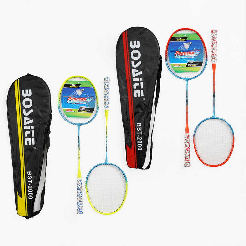 Бадмінтон C 63430 (50)  "TK Sport", 2 кольори, 2 ракетки, металевий каркас, регульований ремінець, у чохлі