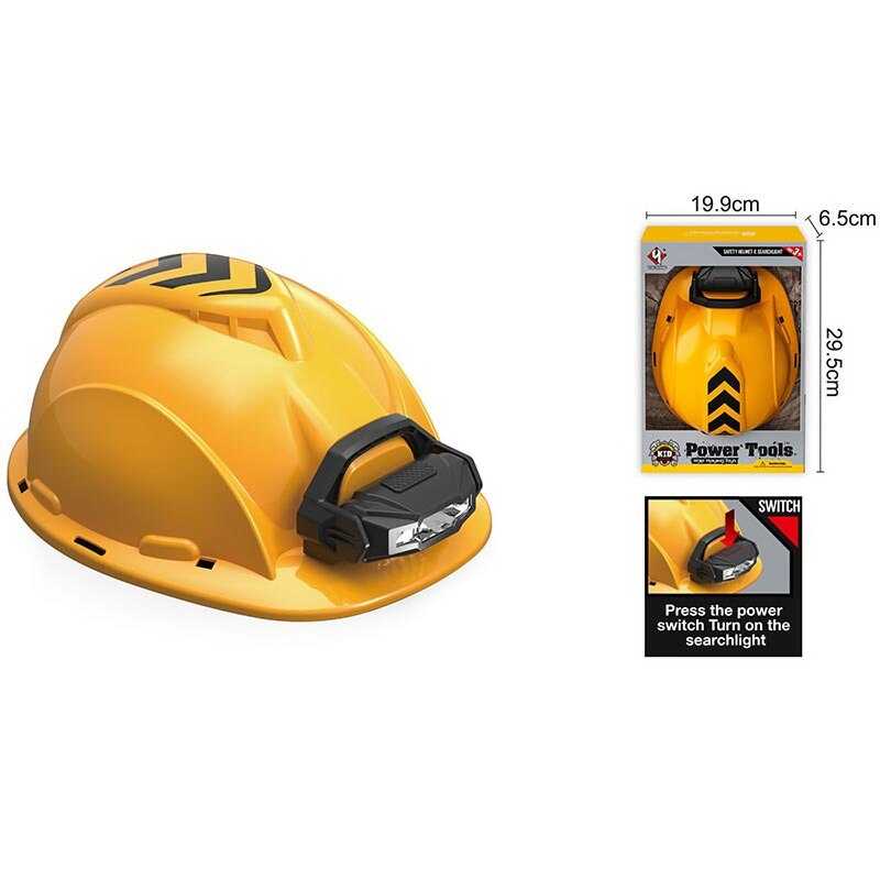 Каска T 004 (36/2) знімний ліхтарик на батарейках, в коробці