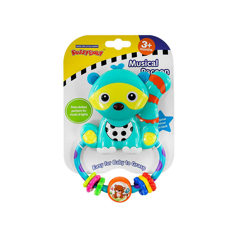 Брязкальце 0694 (48) єнот, музичний чіп, прорізувач, на листі