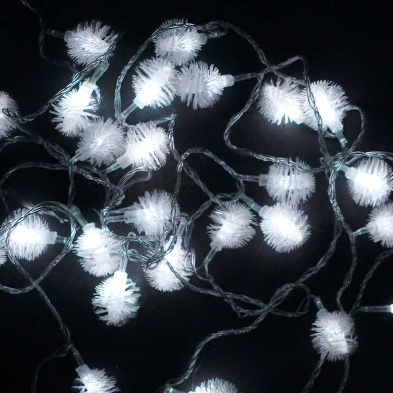 Гірлянда C 23452-013 (100) “Об'ємна сніжинка”, 28 лампочок, 4.9 метра, біла, від мережі 220 В, в пакеті