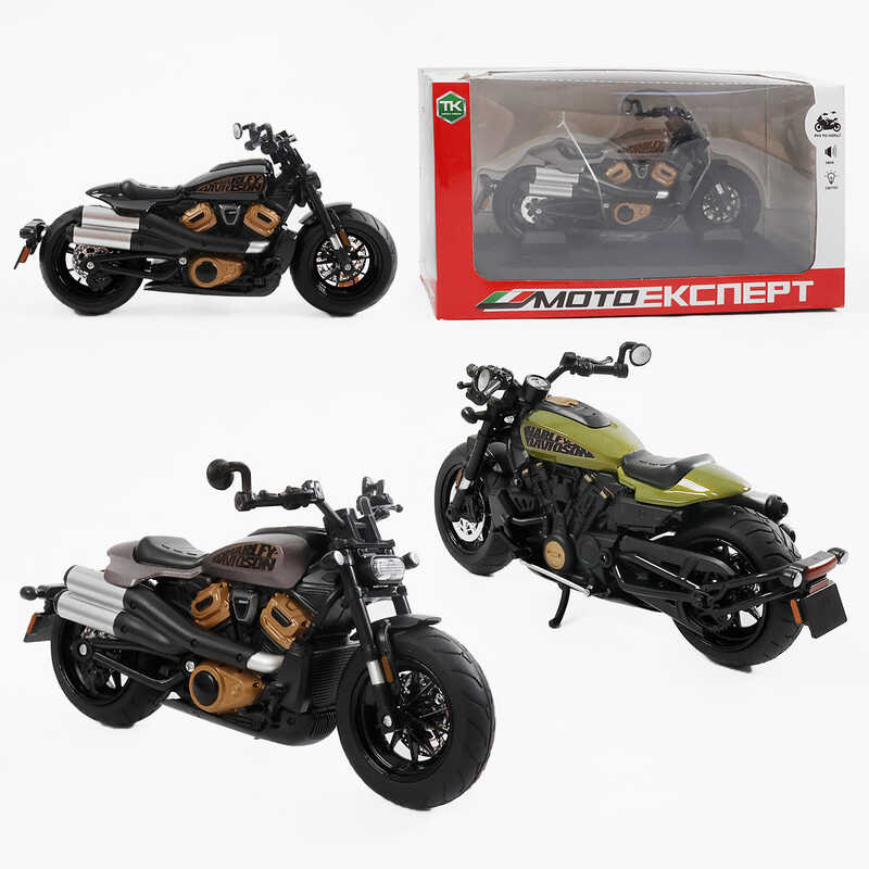 Мотоцикл BG 74-102 (48/2) "Мото Експерт", 2 кольори, металопластик, масштаб 1:12, прогумовані колеса, підсвічування, звук, амортизація, платформа, в коробці, ВИДАЄТЬСЯ ТІЛЬКИ МІКС ВИДІВ