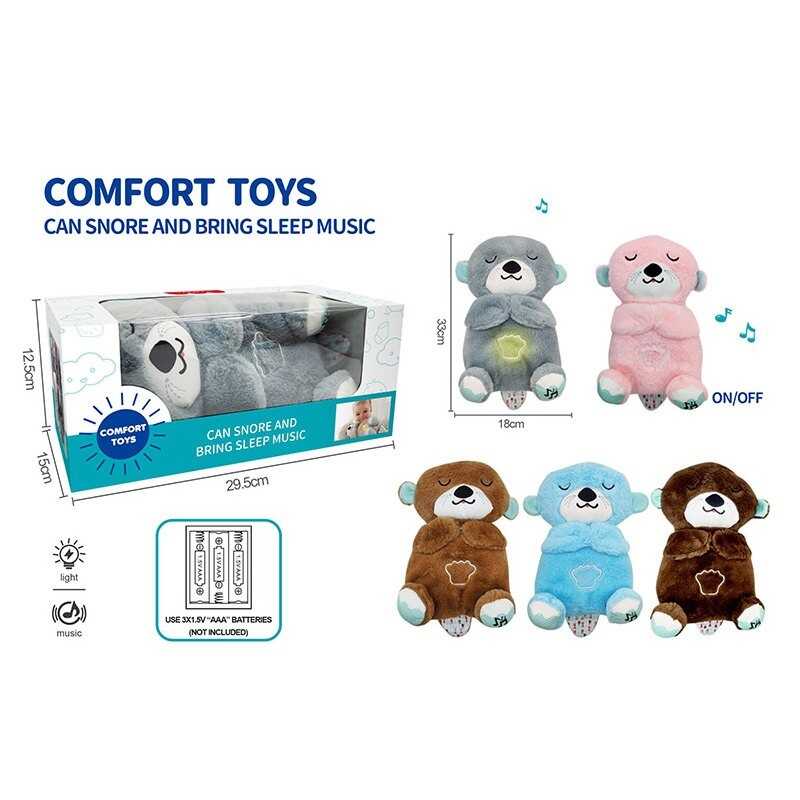 Інтерактивна іграшка 853-1 (48) "Видра", висота: 28 см, сплюшка, для сну, дихає, на батарейках, колискові, підсвічується, в коробці, ВИДАЄТЬСЯ ТІЛЬКИ МІКС ВИДІВ