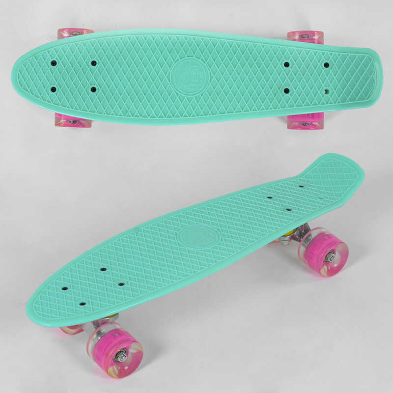 Скейт Пенні борд 6060 (8) Best Board, бірюзовий, дошка = 55см, колеса PU зі світлом, діаметр 6 см