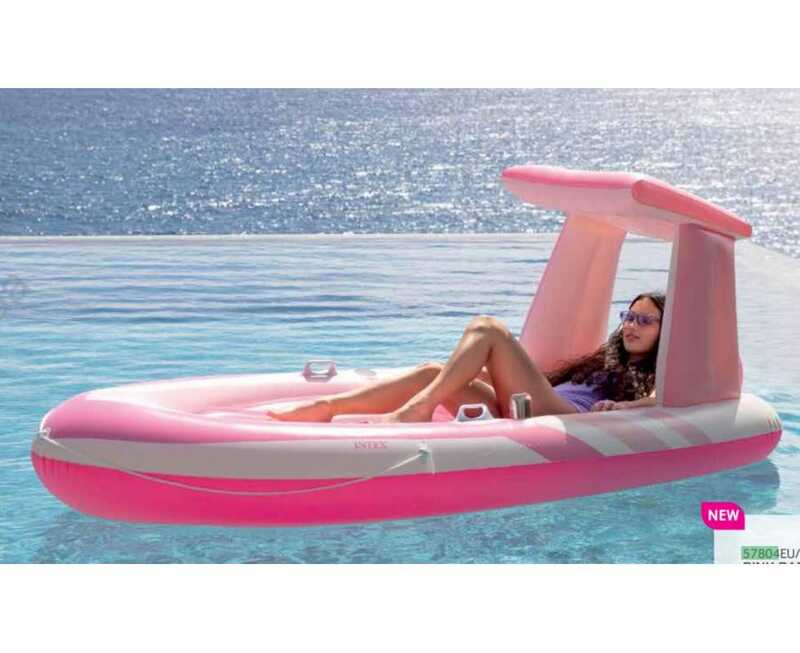 Intex Матрац для плавання 57804 EU (3) "Рожевий райський човен" 244x119x97 см