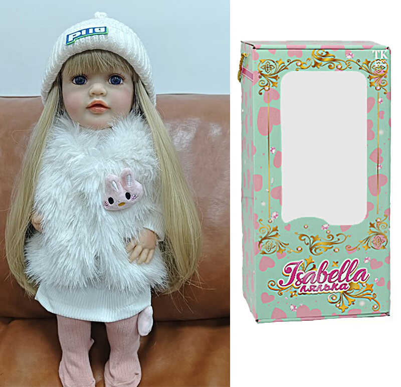 Лялька QM 24118 (12) "TK Group", висота: 50 см, гумова, імітація скляних очей, пустушка, пляшечка, памперс, капелюшок, шкарпетки, в коробці