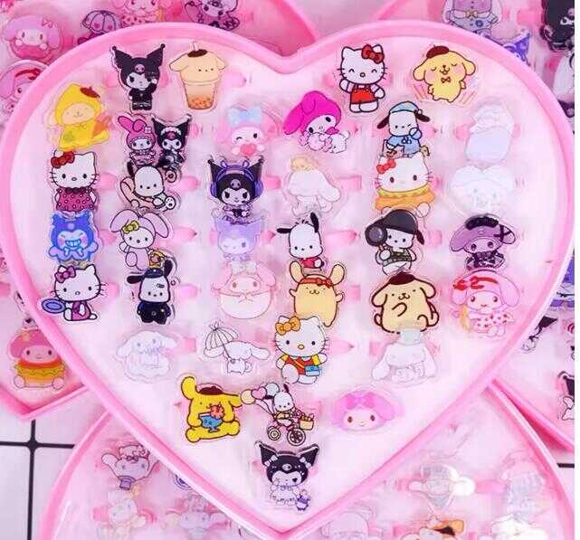 Набір каблучок M 50519 (240) 36 шт, пластикові, регульовані, в боксі