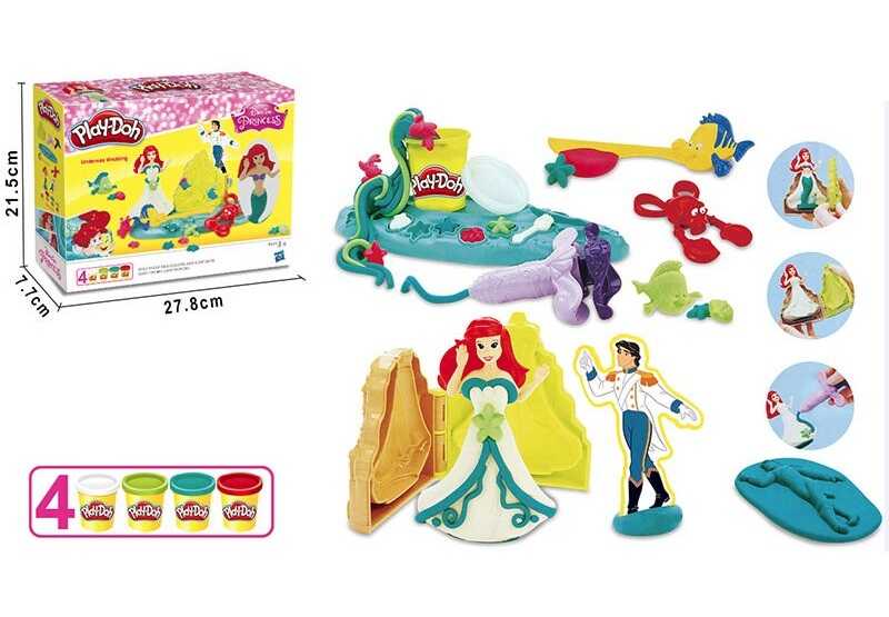 Тісто для ліплення 6623 A (48/2) 4 баночки із тістом, форми, екструдери, фігурка, в коробці