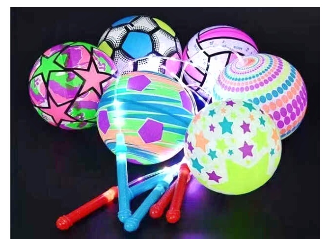 М`яч гумовий C 72545 , діаметр 17 см, паличка, підсвічування, 3 режими, від батарейок, мікс