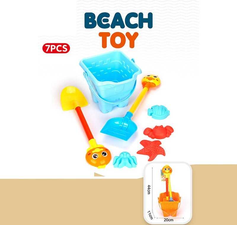 Пісочний набір YF 3680 (36) відерце висотою 17 см, 2 лопати висотою 42 см, 4 формочки, в сітці