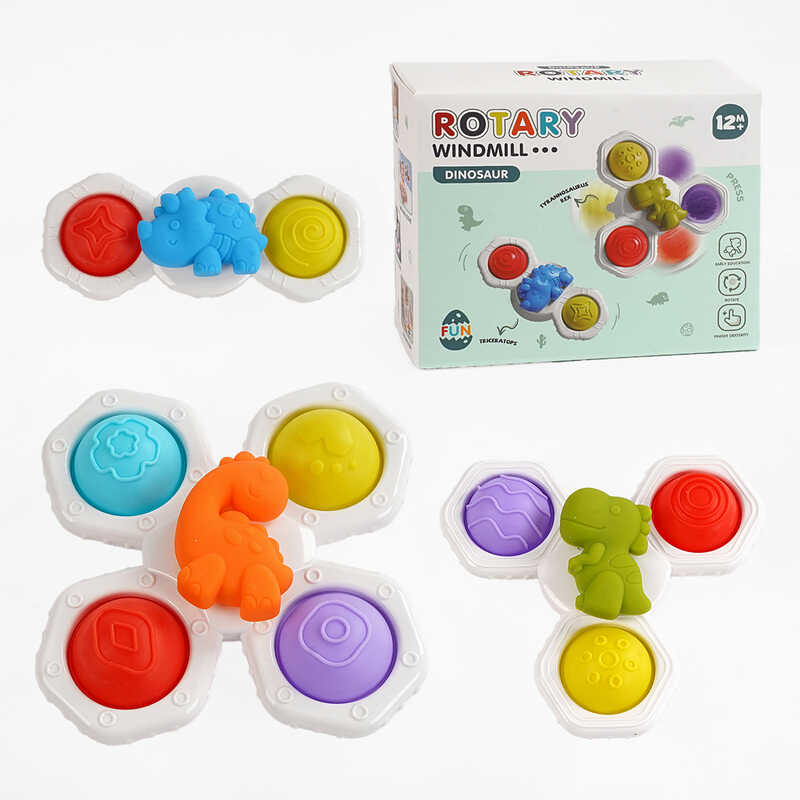 Брязкальце-спінер B 23 A (72) 3 штуки, присоски, гумові кнопки, в коробці