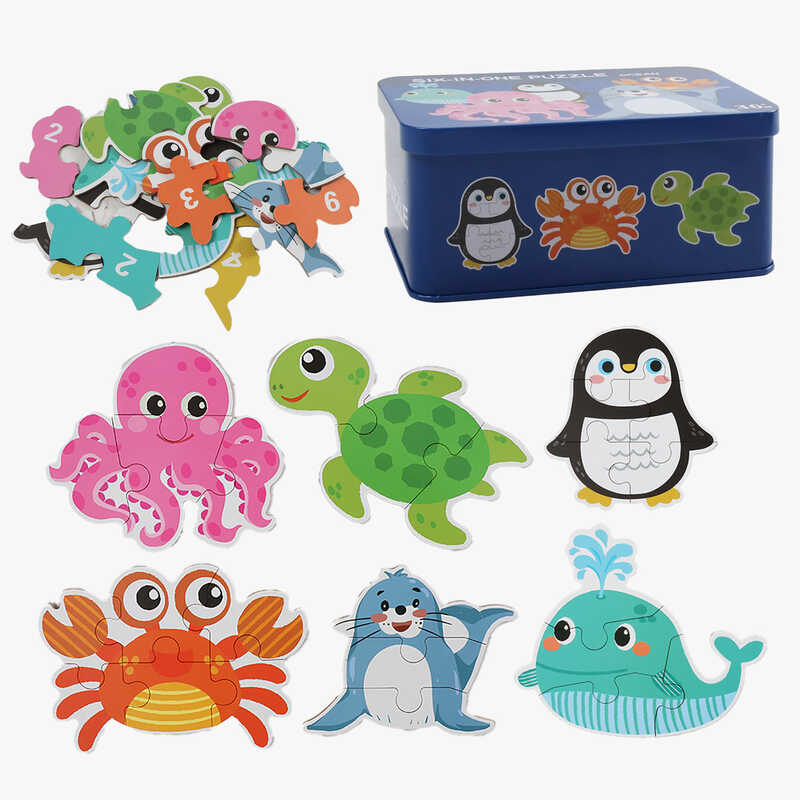 Пазли C 73878 (60) дерев`яні, 6 пазлів, пронумеровані, в боксі