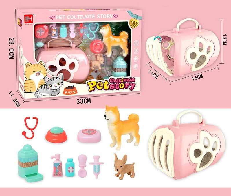 Домашні улюбленці 832-153 (36/2) 2 фігурки улюбленців, переноска, аксесуари, в коробці