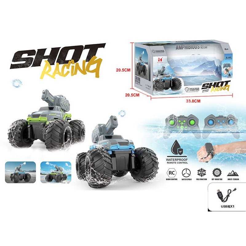 Танк на радіокеруванні LH-C 083-3 (16) 2 кольори, амфібія, акумулятор: 7.4 V, пульт: 2.4 GHz, USB - кабель, водонепроникний корпус, колеса: гума, обертається на 360°, орбізи, пляшка, викрутка, в коробці