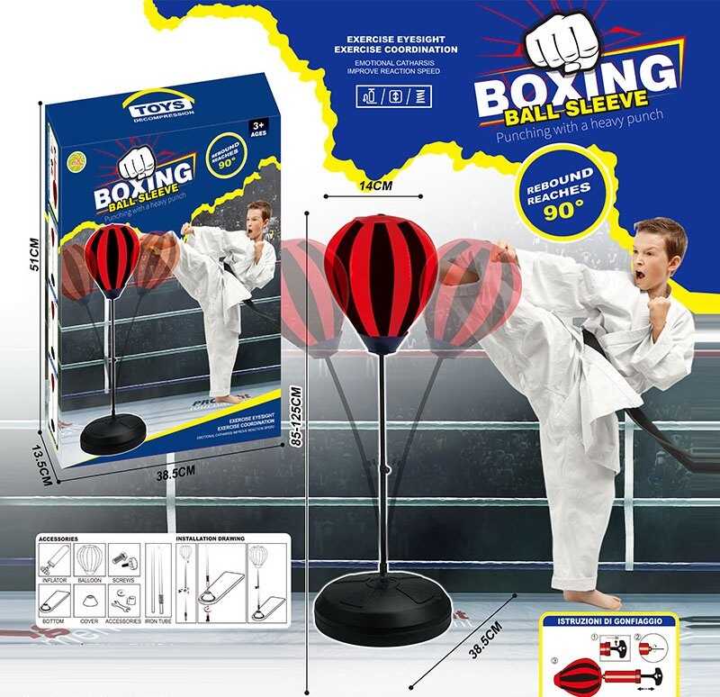 Боксерський набір FX 610-1 (12) груша, стійка, насос, регульована висота, в коробці