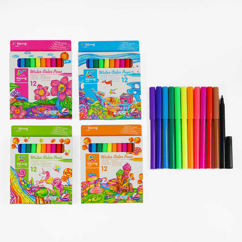 Фломастери С 62038 (240) 12 кольорів, на водній основі, в коробці, ВИДАЄТЬСЯ ТІЛЬКИ МІКС ВИДІВ