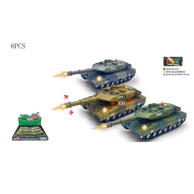 Набір танків 8805 A-2 (12) ЦІНА ЗА 6 ШТУК В БЛОЦІ, на батарейках, інерція, підсвічування, звуки, рухома вежа та дуло, в коробці