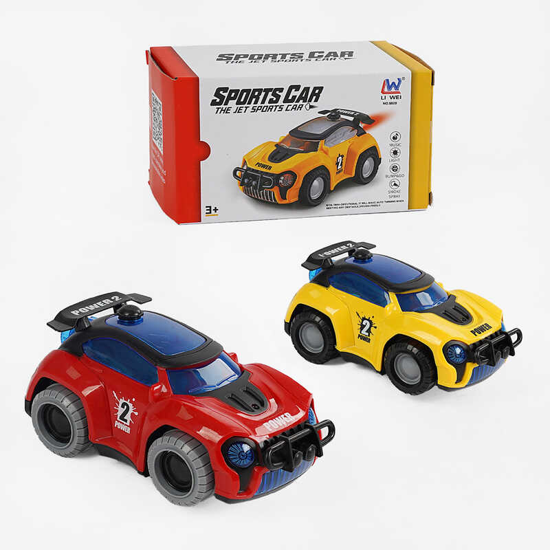 Машинка 9809 (108/2) 2 кольори, звук, підсвічування, колесо вільного ходу, у коробці