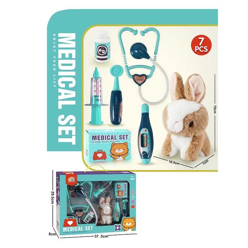 Набір ветеринара 832-194 (36/2) кролик, висота 15 см, в коробці