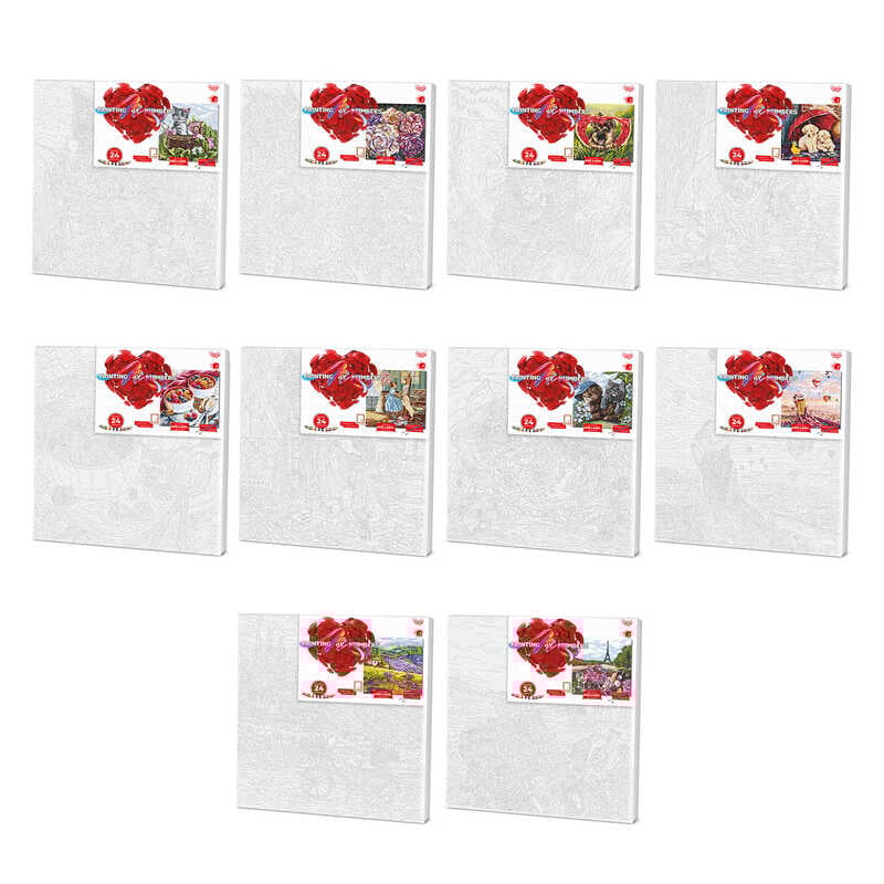 гр Картина за номерами економ с.2 KpNe40х40-02-01,02,...10 MIX В ПАКЕТІ "PAINTING BY NUMBERS" (10) розмір: 40см*40см"Danko Toys", ОПИС УКР/РОС. МОВАМ