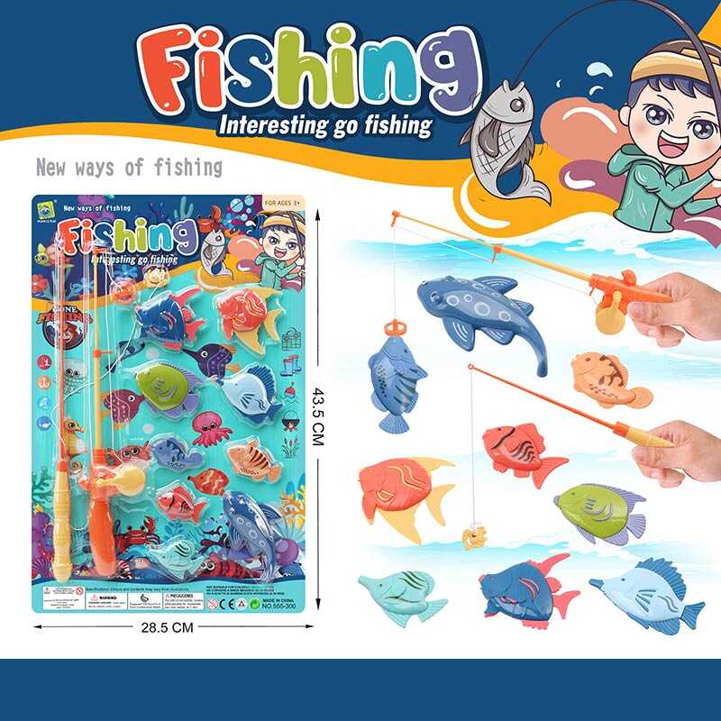 Риболовля 555-300 (96/2) магнітна, 9 рибок, 2 вудки,  на листі