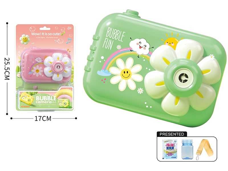 Установка з мильними бульбашками 2207 (60) 2 види, “Камера”, звук, підсвічування, мелодії, від батарейок, мильний концентрат, на листі