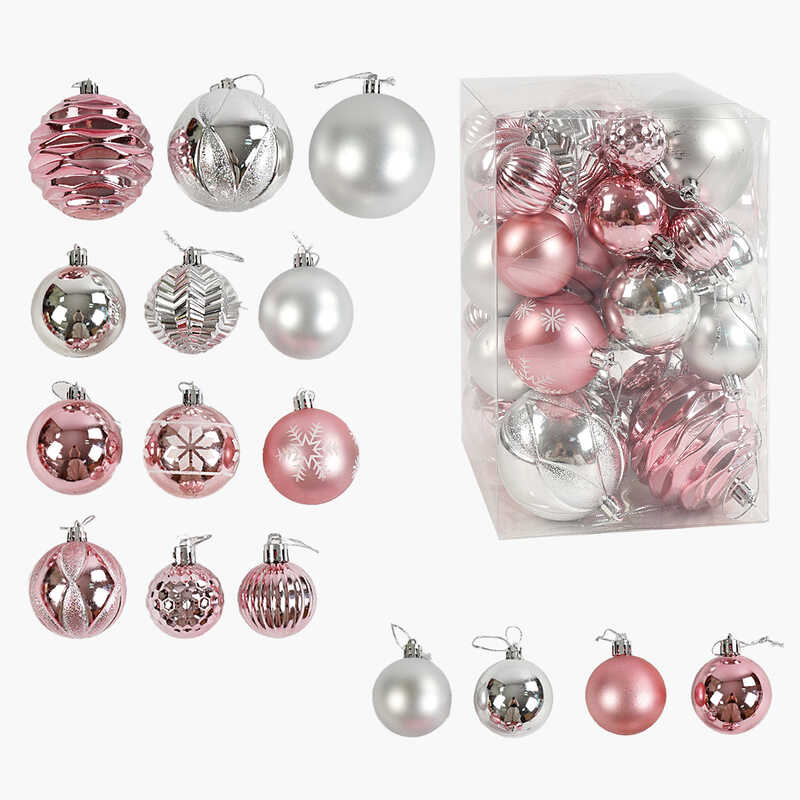 Новорічні прикраси C 67568 (32) 36 штук, кульки, у слюді, в коробці