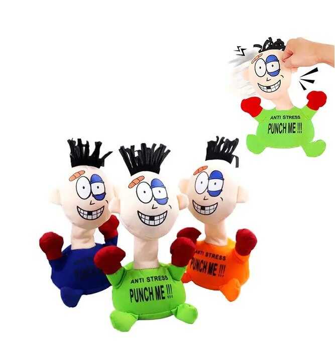 М'яка іграшка антистрес "Вдар мене" C 50092 (120) 3 кольори, на батарейках, датчик на голові, з присосками, 25см, в пакеті, ВИДАЄТЬСЯ МІКС ВИДІВ