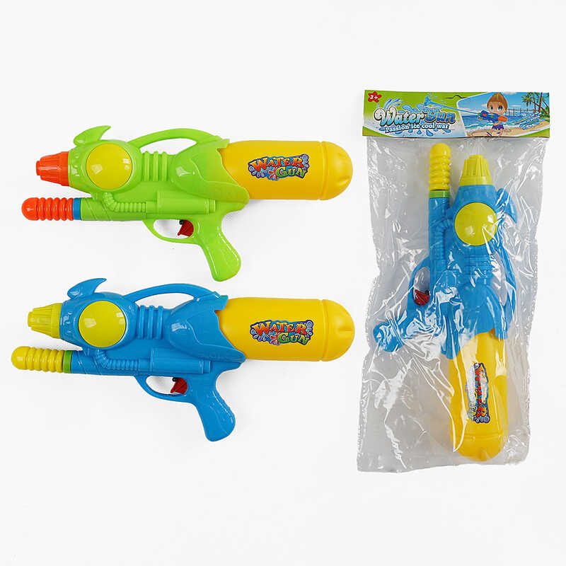 Водний пістолет G 39 (120/2) 2 кольори, помповий механізм, знімний балон, довжина 35 см, в пакеті