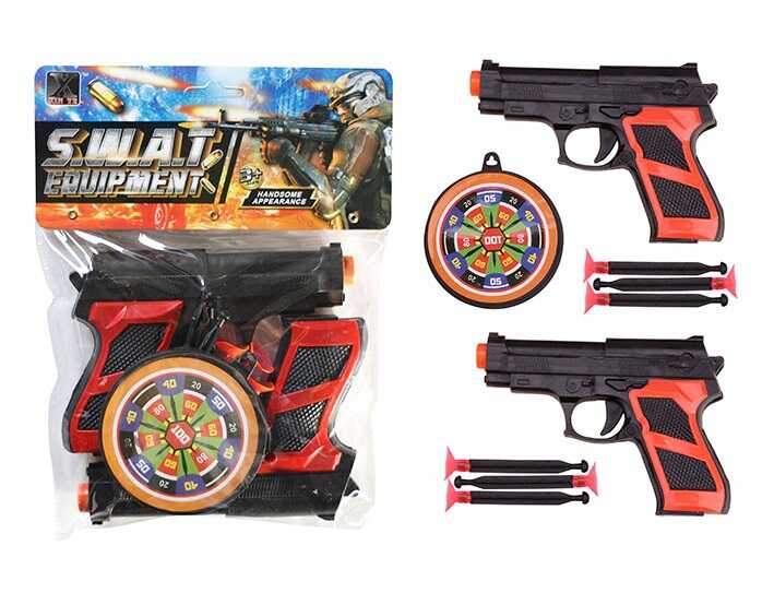 Набір пістолетів 2019-65 (240/2) два пістолети, стріли з присосками, мішень, у пакеті