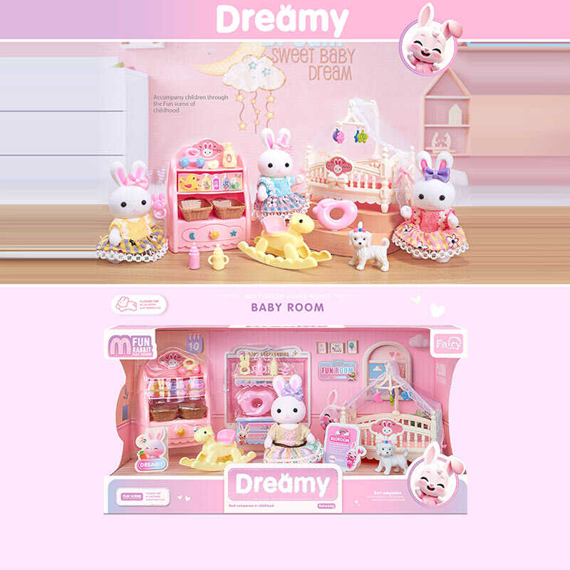 Набір меблів 6618 A (24) флоксова фігурка, висота: 9 см, ліжечко, шафа, аксесуари, в коробці