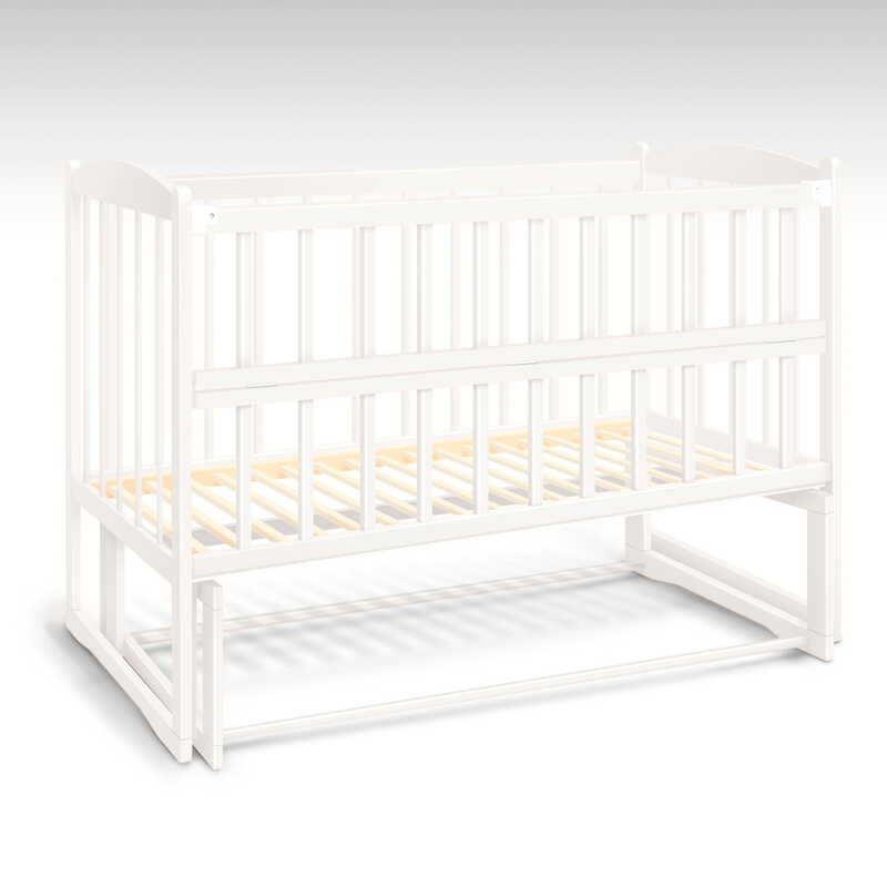 гр Ліжечко дерев`яне, маятник - відкидний борт "Няша" С-140026 (1) вільха - колір білий