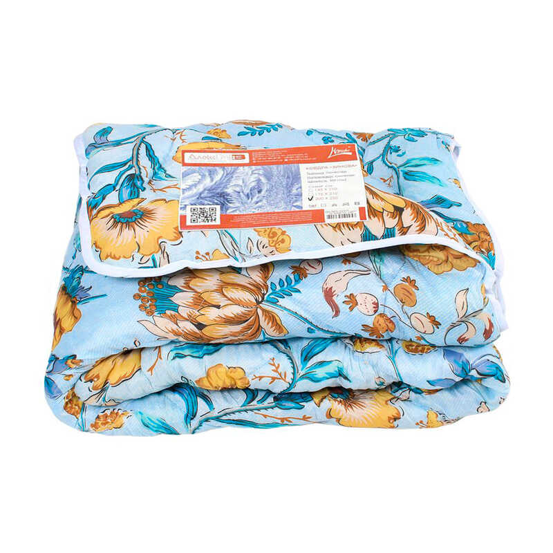 гр Ковдра зимова 200х210см 2020087 (1) євро-розмір, Тканина: поліестер, наповнювач: синтепон. Щільність: 350г/м2 Homefort