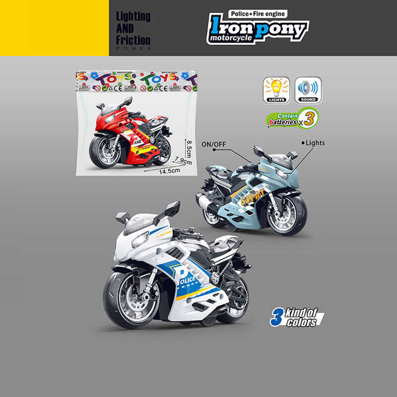 Мотоцикл 7732 (100/2) 3 види, звуки, підсвічування, інерція, на батарейках, в пакеті, ВИДАЄТЬСЯ ТІЛЬКИ МІКС ВИДІВ