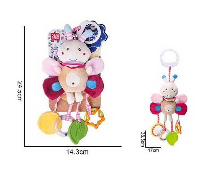 Брязкальце 688 M58 (72) текстильне, підвіска, гумовий прорізувач, кільця, кріплення для підвішування, шелесткі елементи, в пакеті