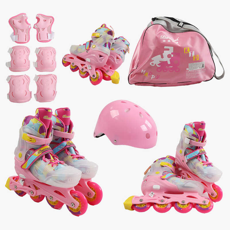 Ролики SL-39011 M розмір 35-38 (6) колеса PU, d – 9 см, алюмінієва рама, підсвічування коліс, підшипник ABEC-7, в коробці