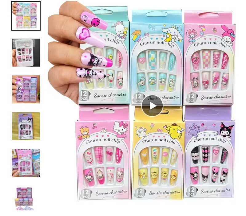 Набір для манікюру C 73154 (1200) ЦІНА ЗА 1 ШТУКУ, 6 ВИДІВ, герой, 12 накладних нігтів, в коробці, ВИДАЄТЬСЯ МІКС