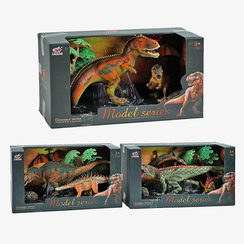 Набір динозаврів Q 9899 V5 (24/2) 3 види, по 3 штуки, декорації, в коробці