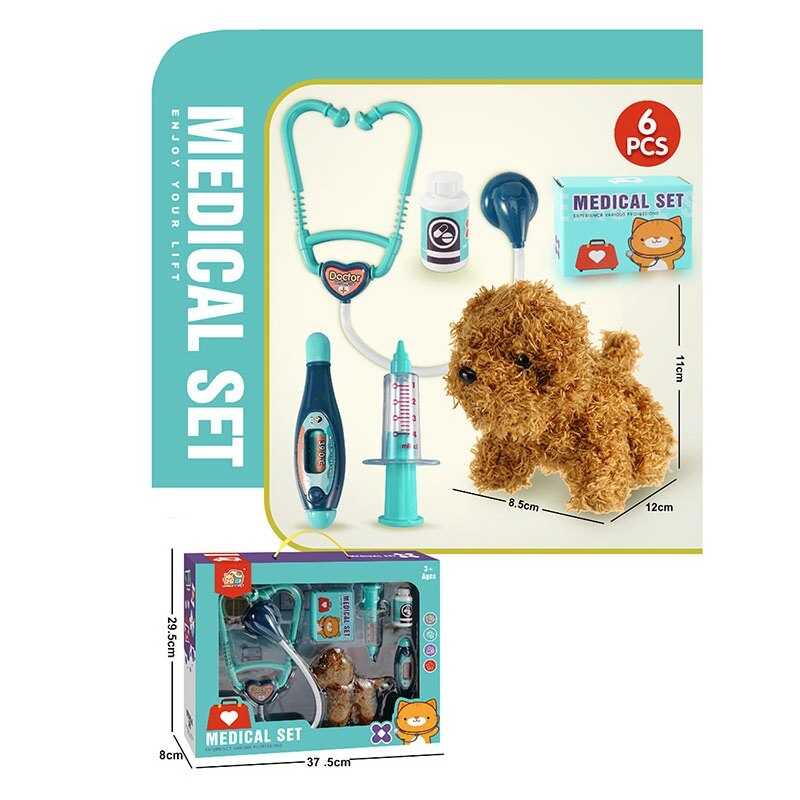 Набір ветеринара 832-195 (36/2) собачка, висота 15 см, в коробці