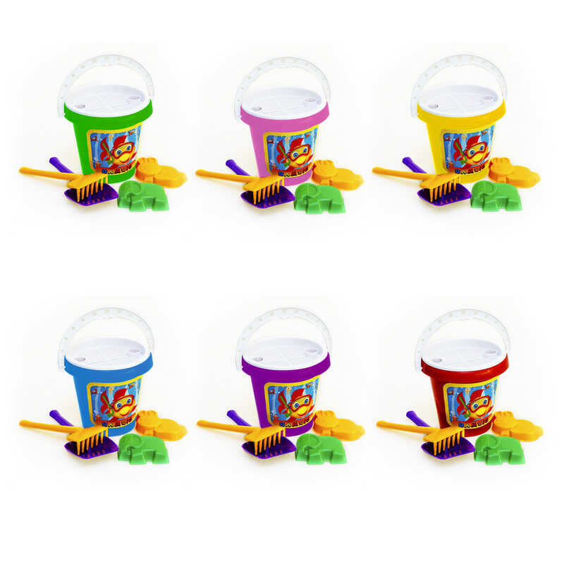 гр Відро "Класік - 2" набір 012/8 (25) "BAMSIC" сито, лопатка, грабельки, 2 пасочки