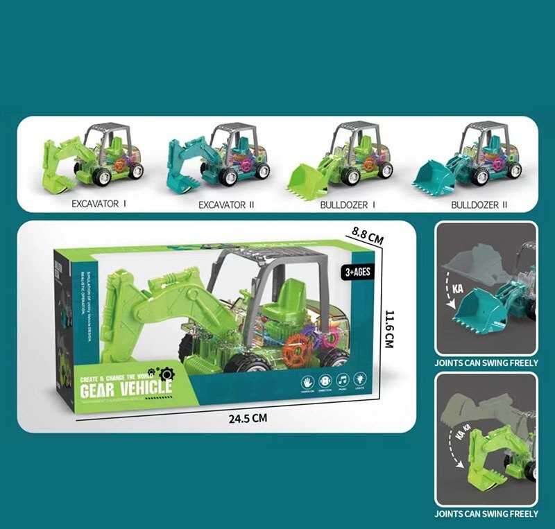 Спецтехніка X 555-56 (72/2) 4 види, екскаватор, звук, підсвічування, шестерні, колесо вільного ходу, в коробці, ВИДАЄТЬСЯ ТІЛЬКИ МІКС ВИДІВ