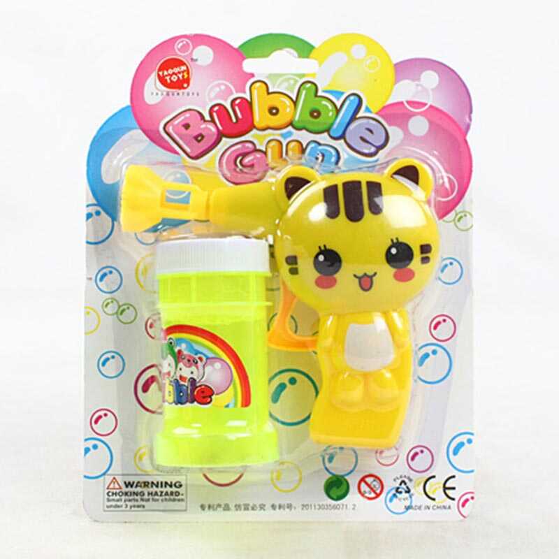 Пістолет з мильними бульбашками 632 K (252/2) “Котик”, механічний принцип роботи, мильний розчин, на листі