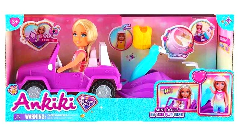 Лялька 606113 , висота: 13 см, джип, гідроцикл, аксесуари, в коробці