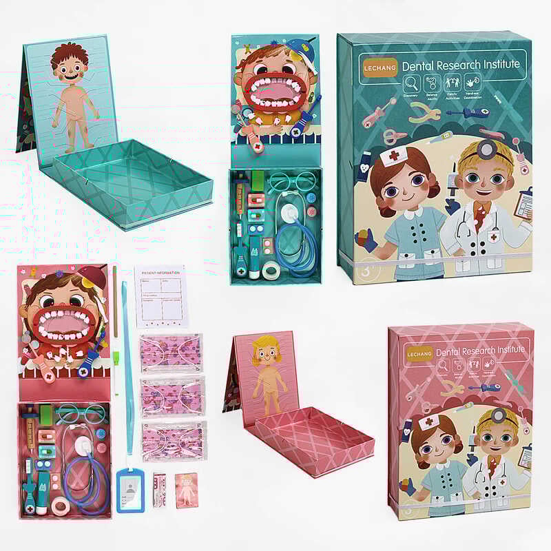 Стоматолог C 60406 (36) 2 види, 50 елементів, пацієнт, магнітні зуби, аксесуари, в коробці