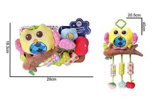 Брязкальце 688 M40 (96) текстильне, мелодія вітру, пискавка, підвіски, кільця, кріплення для підвішування, в пакеті