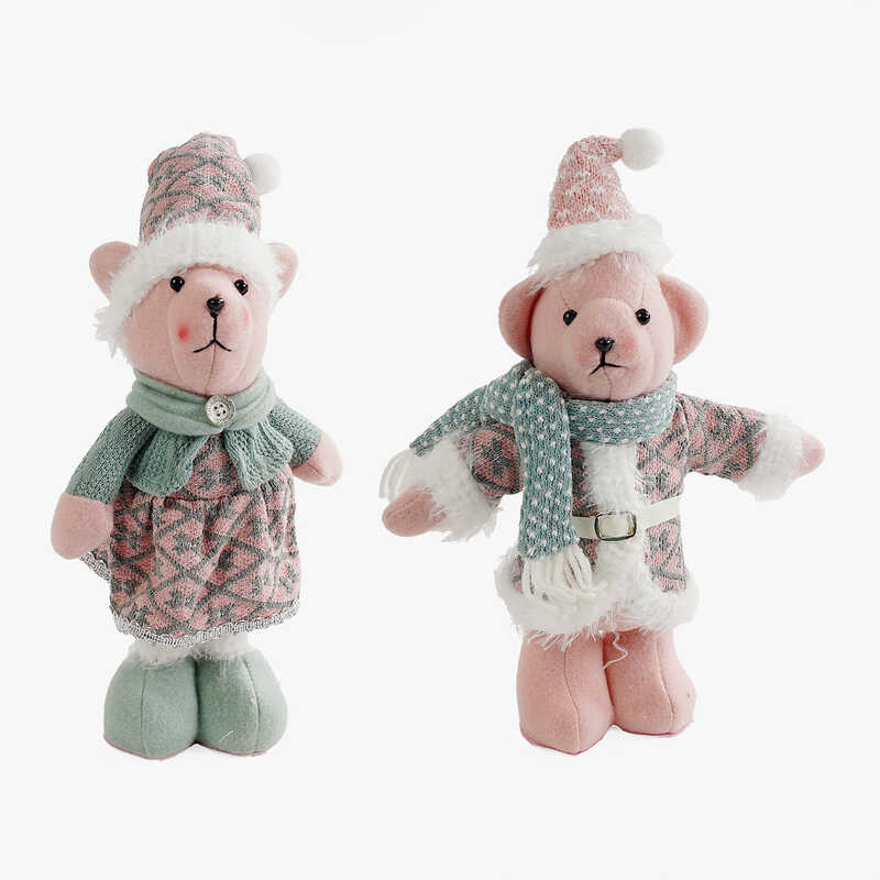 Новорічна декоративна іграшка C 67884 (144) 2 види, “Ведмедик”, висота 28 см, в пакеті