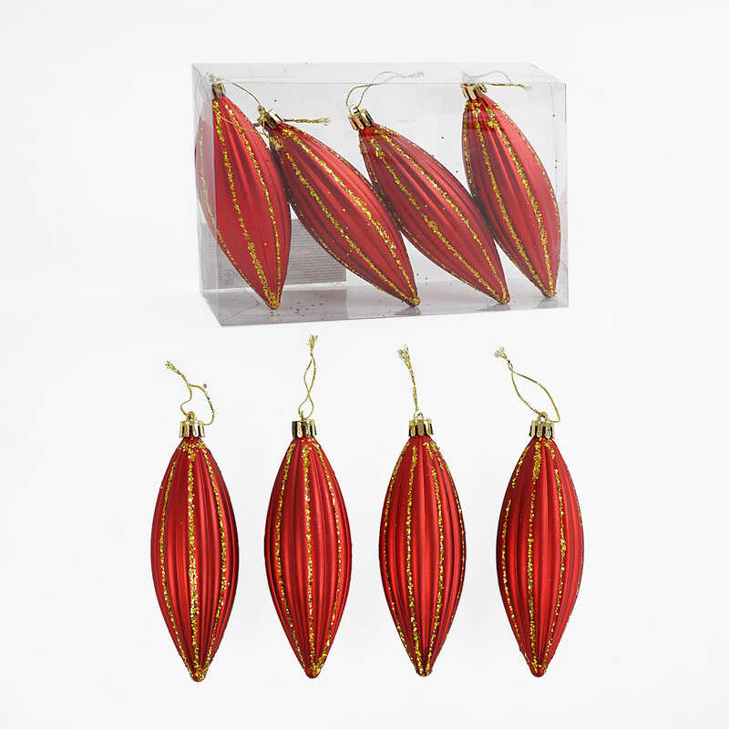 Новорічні прикраси C 67229 (120) 4 штуки, бурульки, у слюді