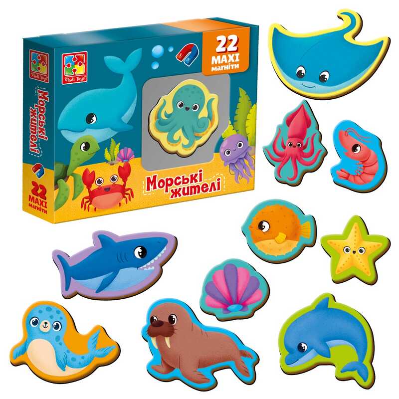 гр Набір магнітів "Морські мешканці" VT 3106-27 укр (22) "Vladi Toys"