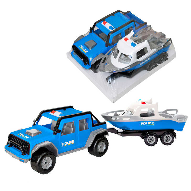 гр Джип поліцейський "Титан" 40090 (2) "Tigres", довжина з катером 70 см, в плівці